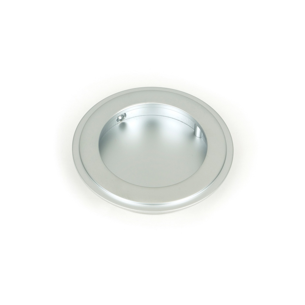 Satin Chrome 75mm Art Deco Round Pull - 50645