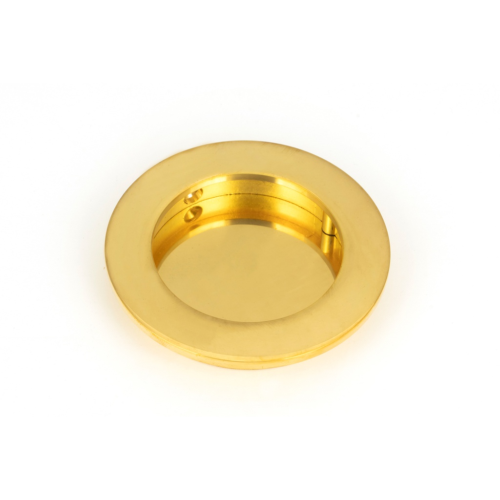 Polished Brass 75mm Plain Round Pull - 47168