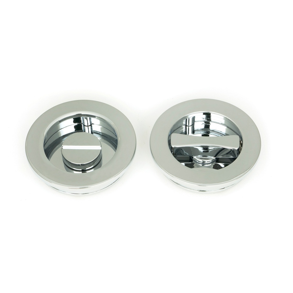 Polished Chrome 60mm Plain Round Pull - Privacy Set - 47189