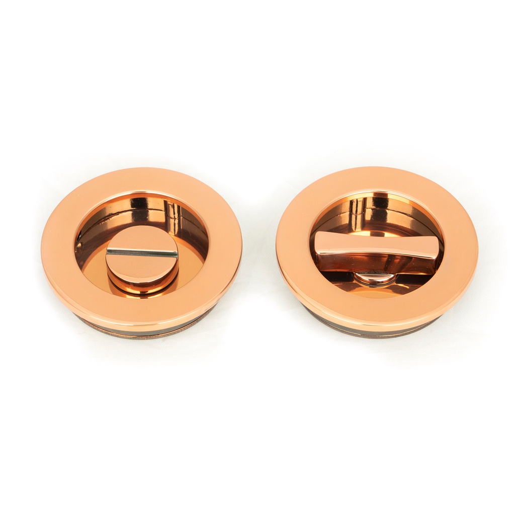 Polished Bronze 60mm Plain Round Pull - Privacy Set - 50148