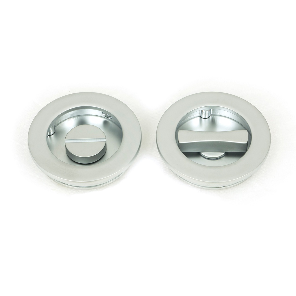 Satin Chrome 60mm Plain Round Pull - Privacy Set - 50650