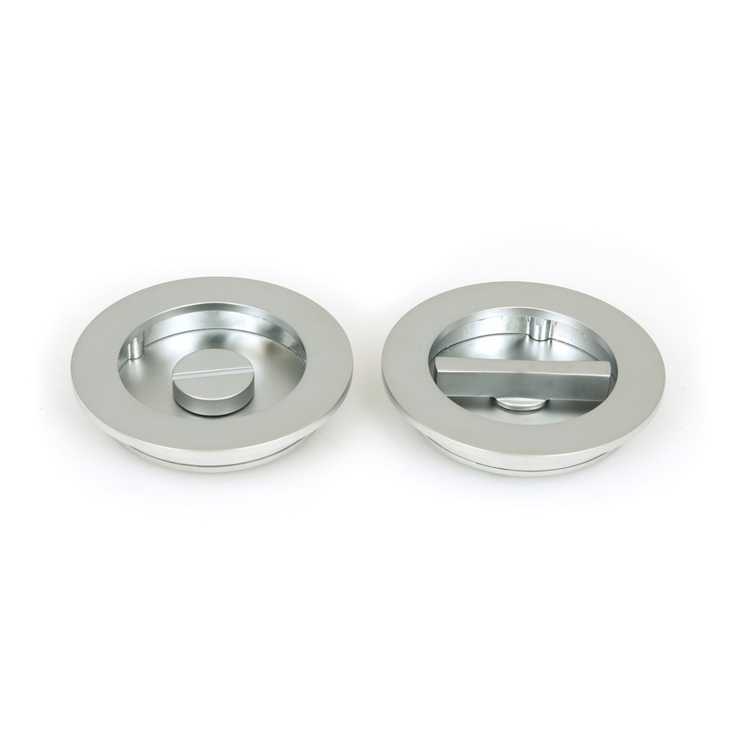 Satin Chrome 75mm Plain Round Pull - Privacy Set - 50651