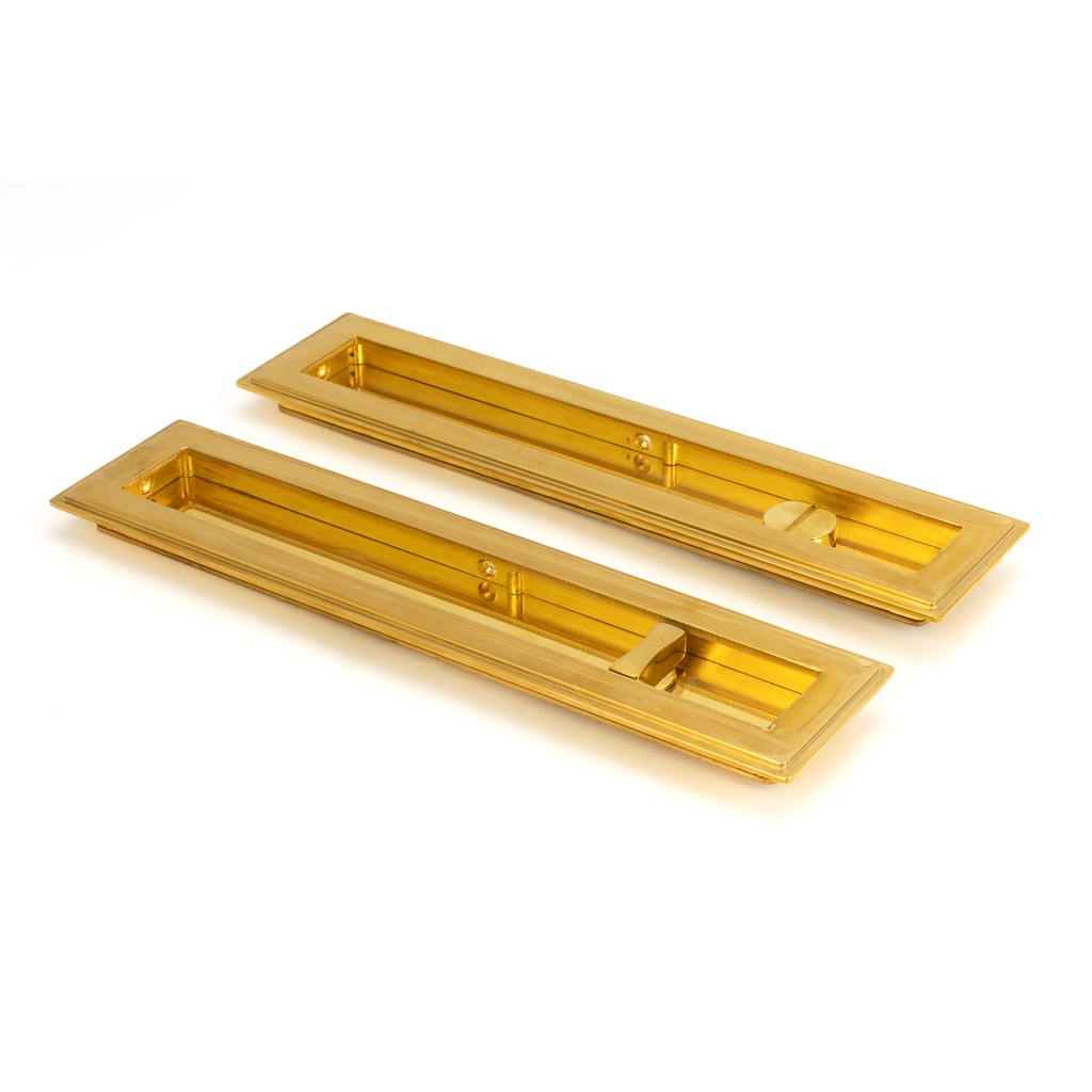 Polished Brass 250mm Art Deco Rectangular Pull - Privacy Set - 47162