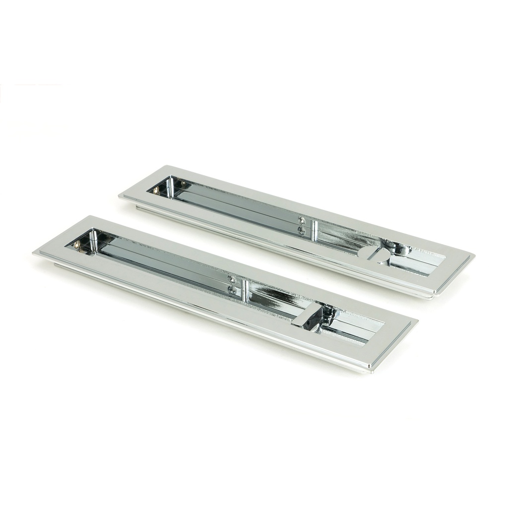 Polished Chrome 250mm Art Deco Rectangular Pull -Privacy Set - 47180