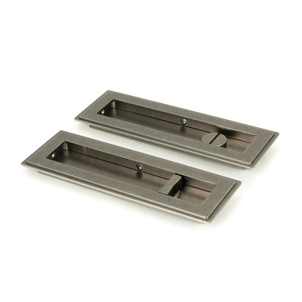 Pewter 175mm Art Deco Rectangular Pull - Privacy Set - 50174