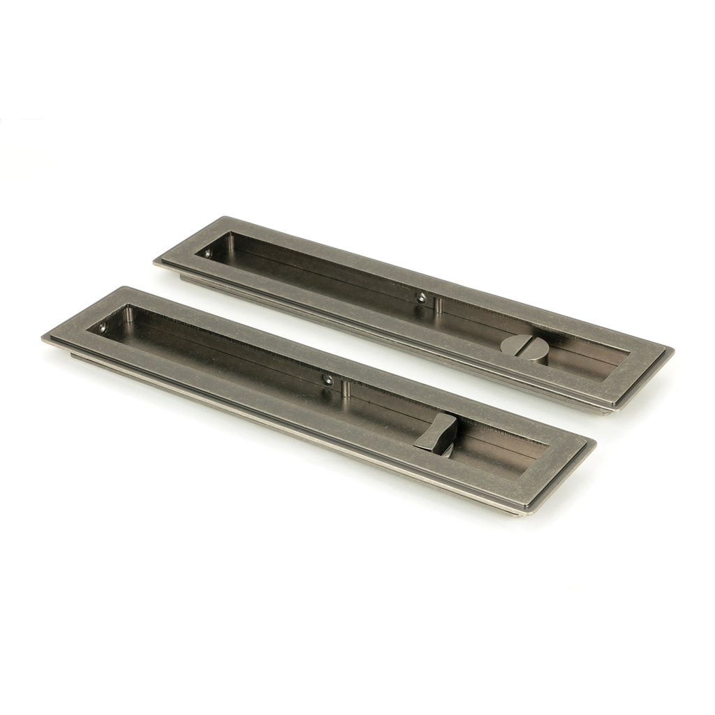 Pewter 250mm Art Deco Rectangular Pull - Privacy Set - 50175