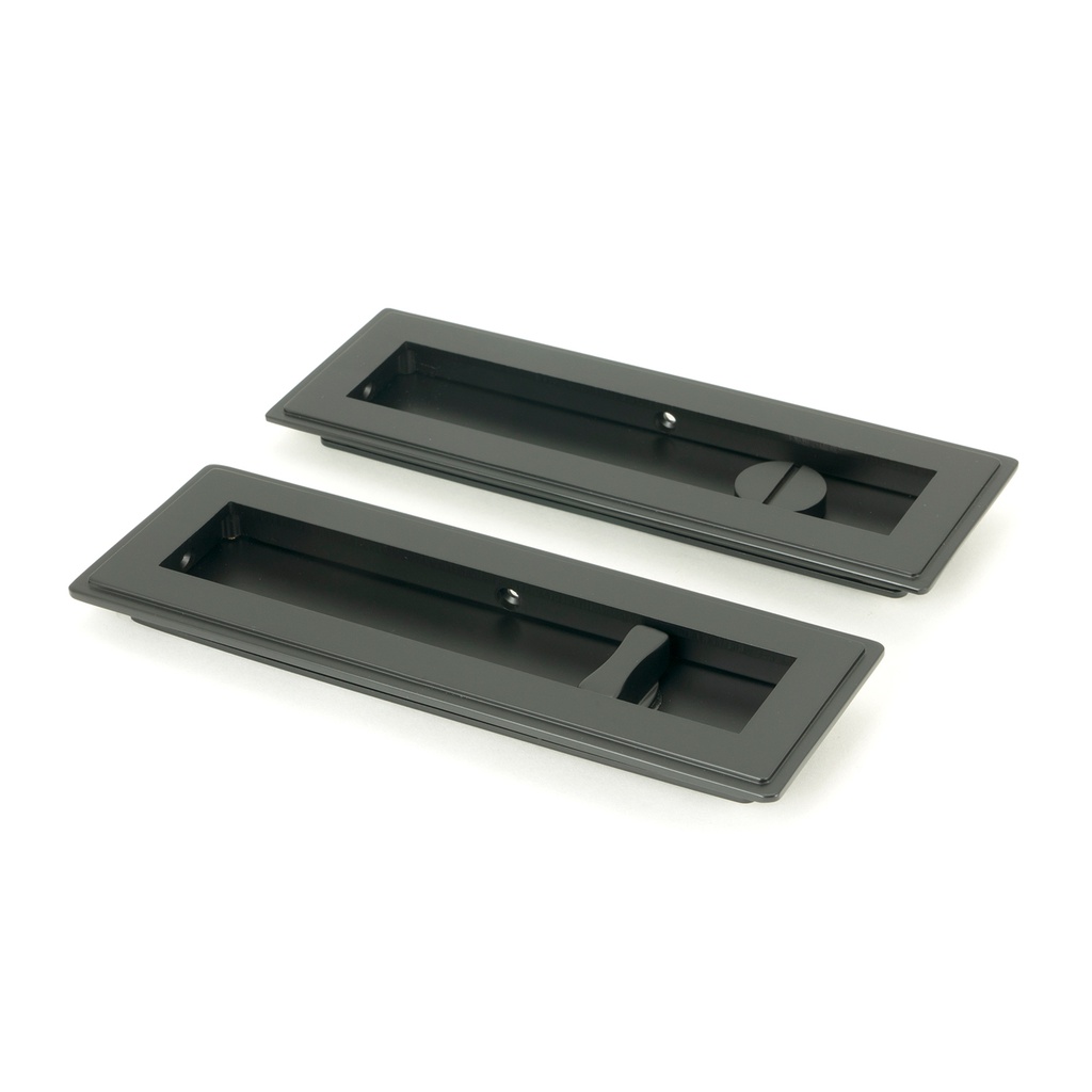 Matt Black 175mm Art Deco Rectangular Pull - Privacy Set - 50210