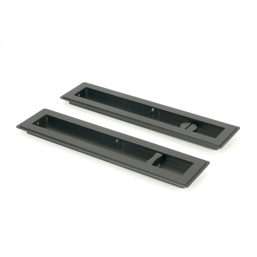 Matt Black 250mm Art Deco Rectangular Pull - Privacy Set - 50211