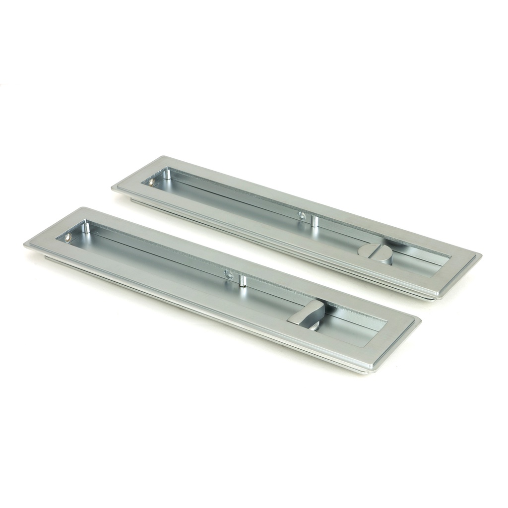 Satin Chrome 250mm Art Deco Rectangular Pull - Privacy Set - 50641