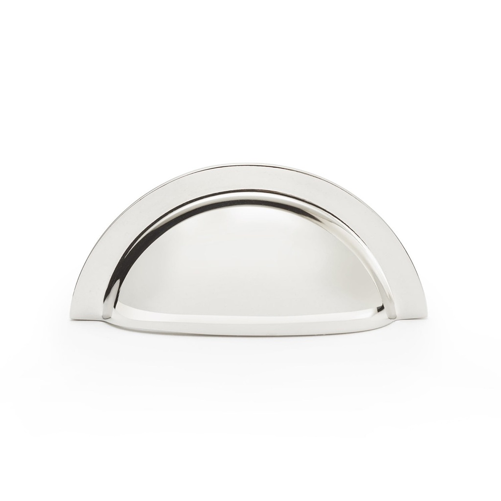 Alexander & Wilks Bardom Ridged Cabinet Cup Pull - Polished Nickel