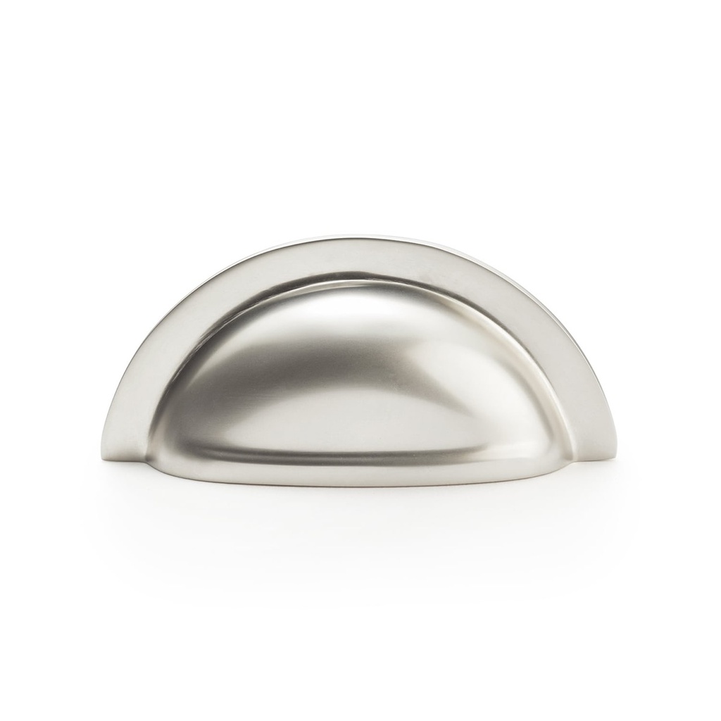 Alexander & Wilks Bardom Ridged Cabinet Cup Pull - Satin Nickel