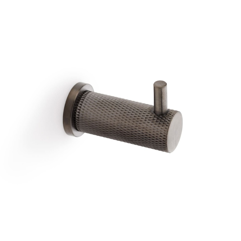 Alexander & Wilks Brunel Knurled Coat Hook - Dark Bronze PVD