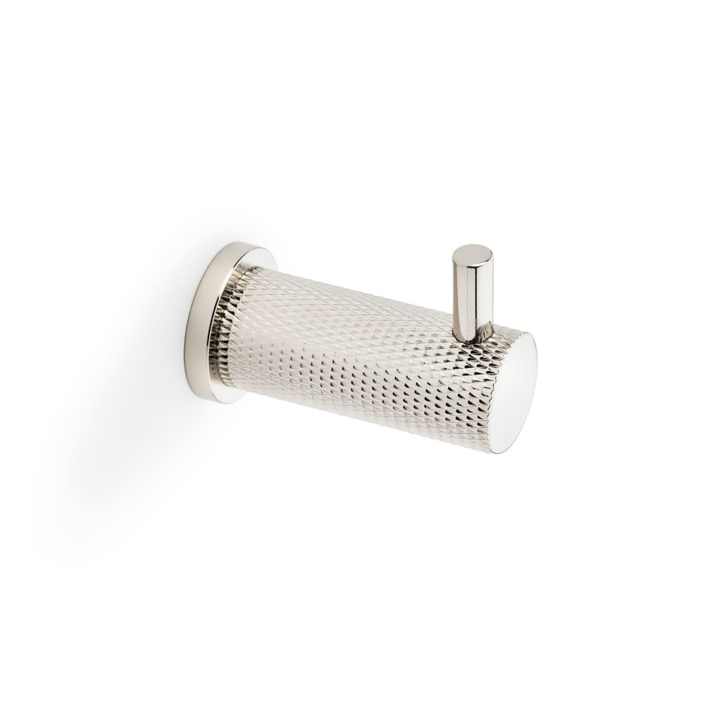 Alexander & Wilks Brunel Knurled Coat Hook - Polished Nickel PVD