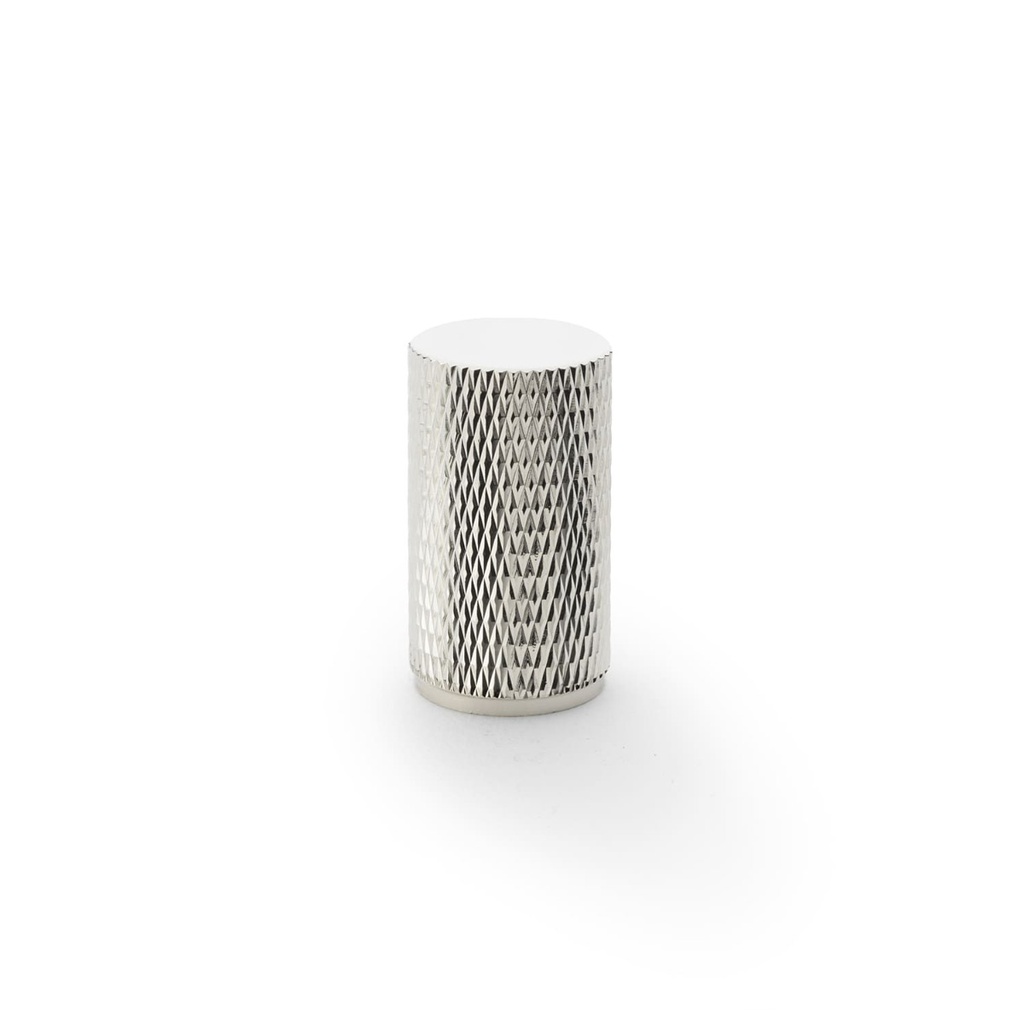 Alexander & Wilks Brunel Knurled Cylinder Cupboard Knob - Polished Nickel - 35mm