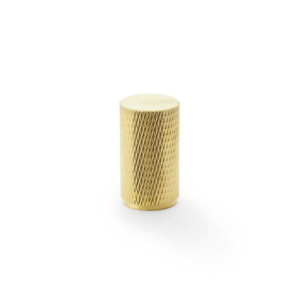 Alexander & Wilks Brunel Knurled Cylinder Cupboard Knob - Satin Brass PVD - 35mm