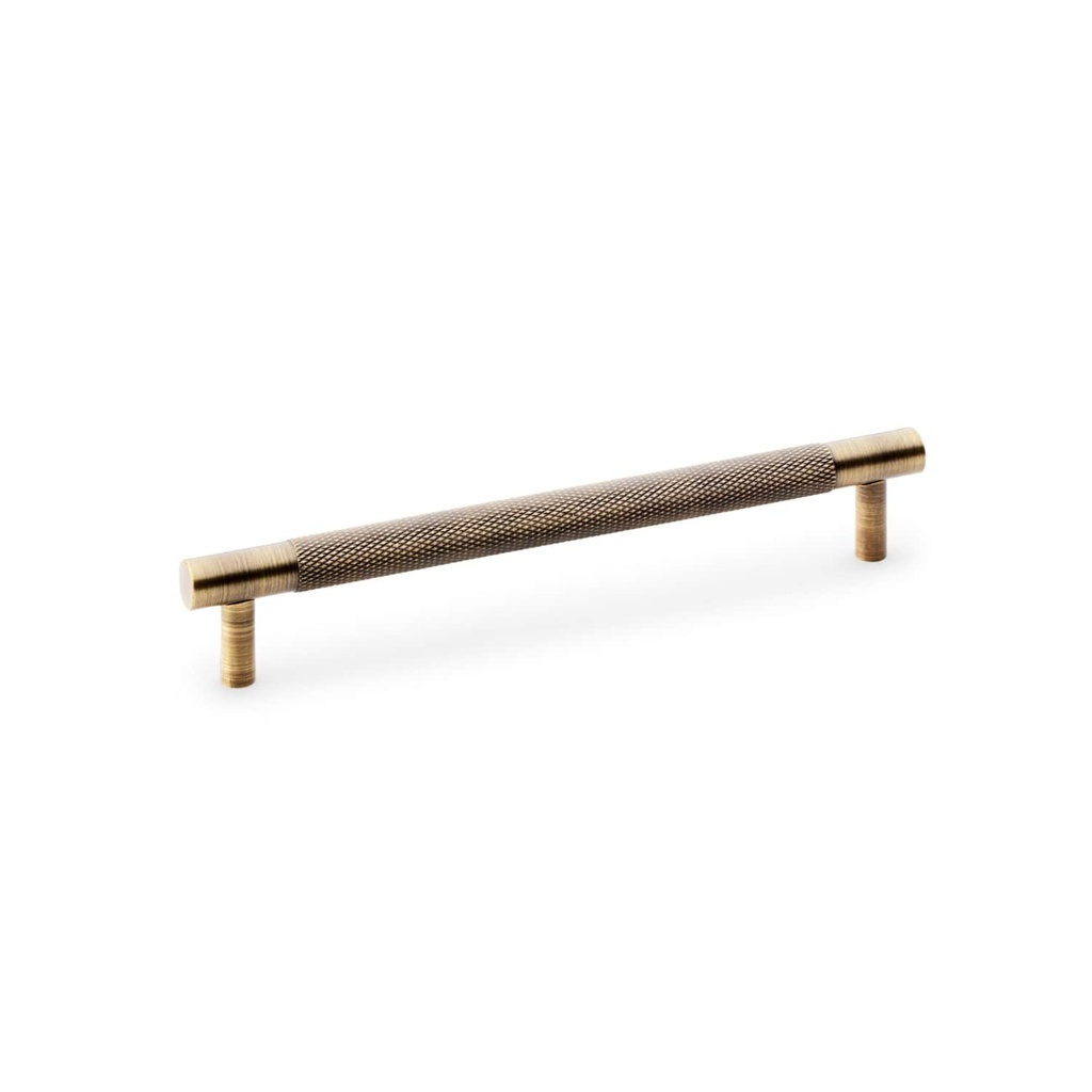 Alexander & Wilks Brunel Knurled T-bar Cupboard Handle - Antique Brass - Centres 160mm