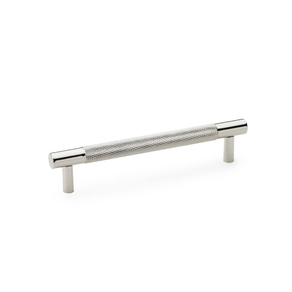 Alexander & Wilks Brunel Knurled T-bar Cupboard Handle - Polished Nickel - Centres 128mm