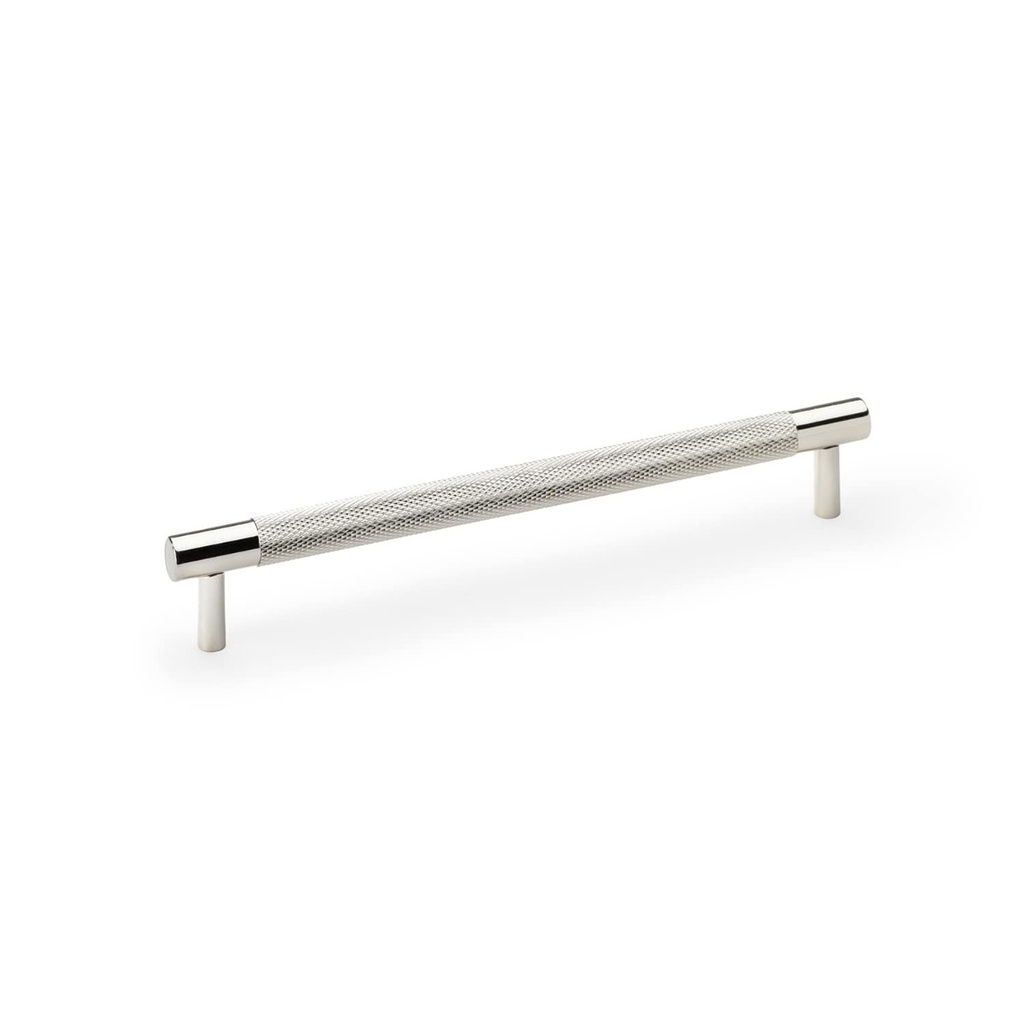 Alexander & Wilks Brunel Knurled T-bar Cupboard Handle - Polished Nickel - Centres 192mm