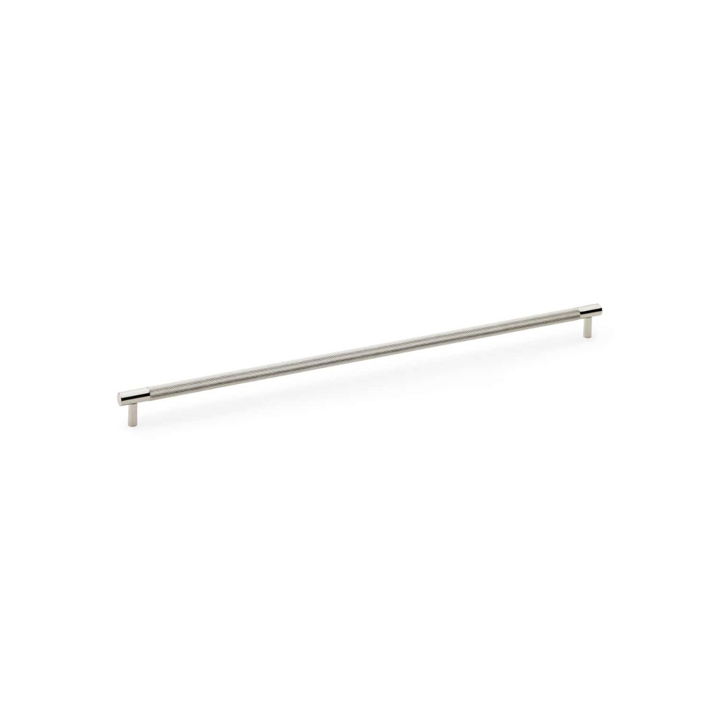 Alexander & Wilks Brunel Knurled T-bar Cupboard Handle - Polished Nickel - Centres 448mm