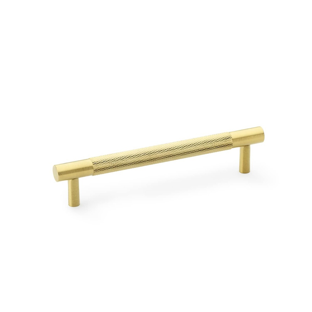 Alexander & Wilks Brunel Knurled T-bar Cupboard Handle - Satin Brass PVD - Centres 128mm