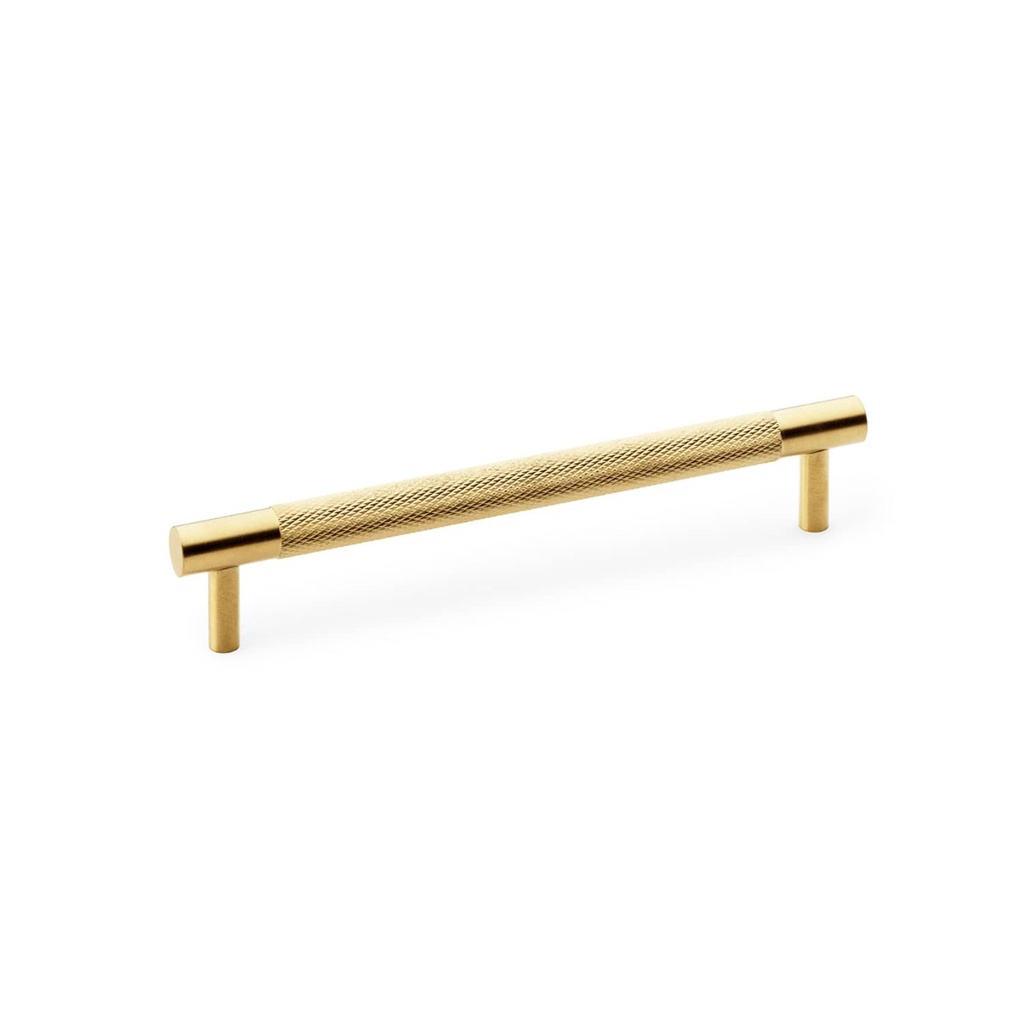 Alexander & Wilks Brunel Knurled T-bar Cupboard Handle - Satin Brass PVD - Centres 160mm