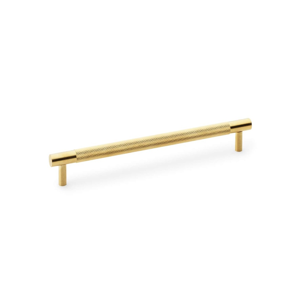 Alexander & Wilks Brunel Knurled T-bar Cupboard Handle - Satin Brass PVD - Centres 192mm