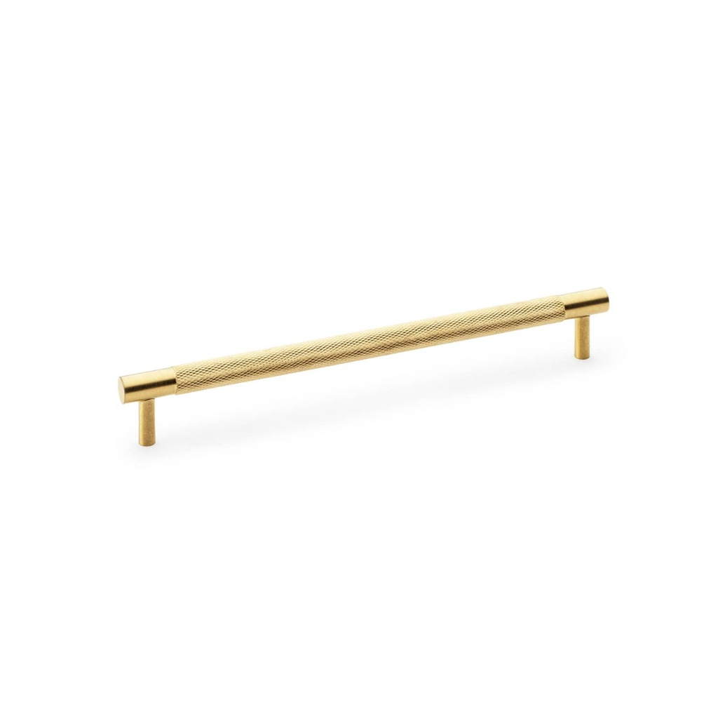 Alexander & Wilks Brunel Knurled T-bar Cupboard Handle - Satin Brass PVD - Centres 224mm