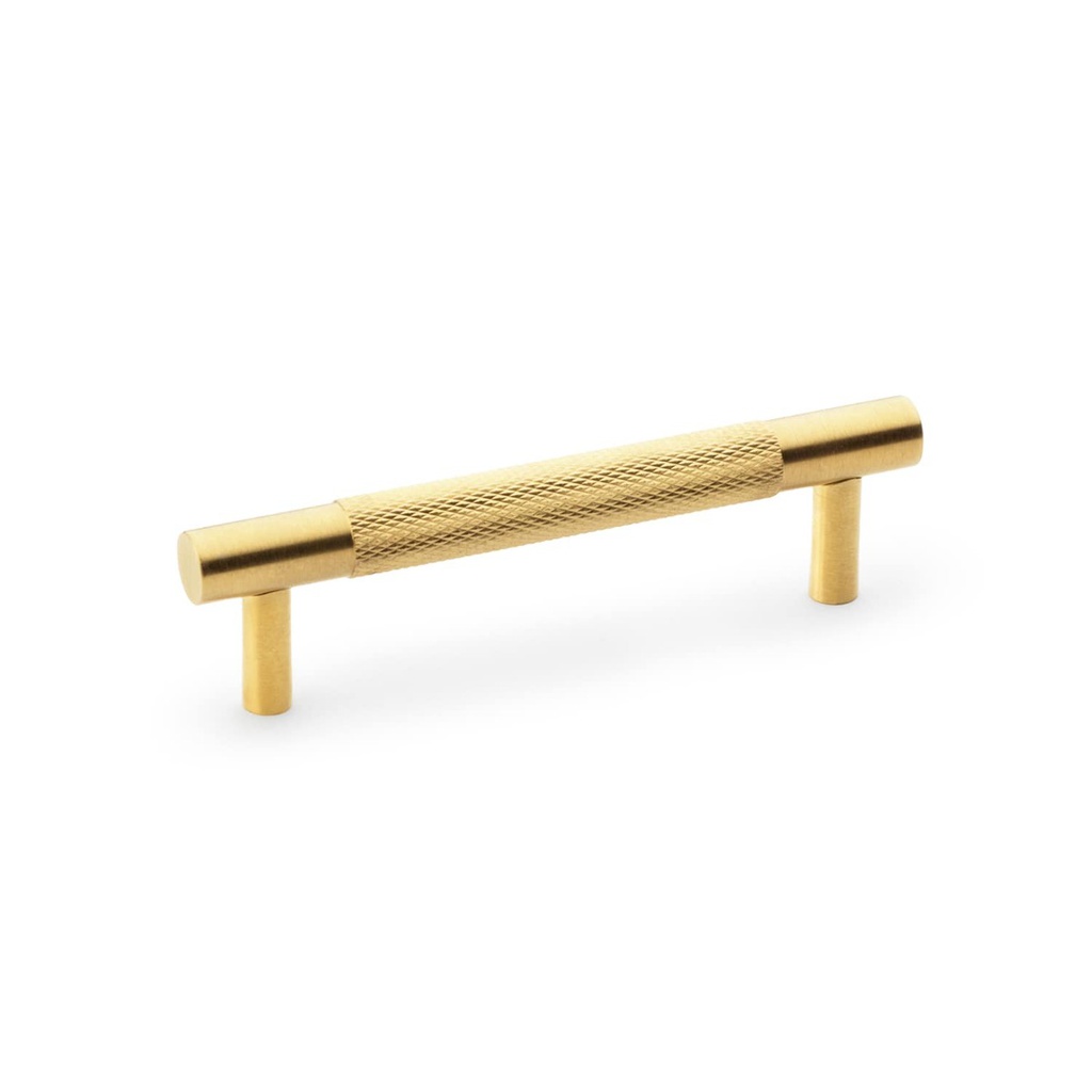 Alexander & Wilks Brunel Knurled T-bar Cupboard Handle - Satin Brass PVD - Centres 96mm