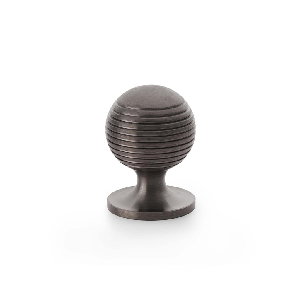 Alexander & Wilks Caesar Cupboard Knob On Round Rose - Dark Bronze PVD - 32mm