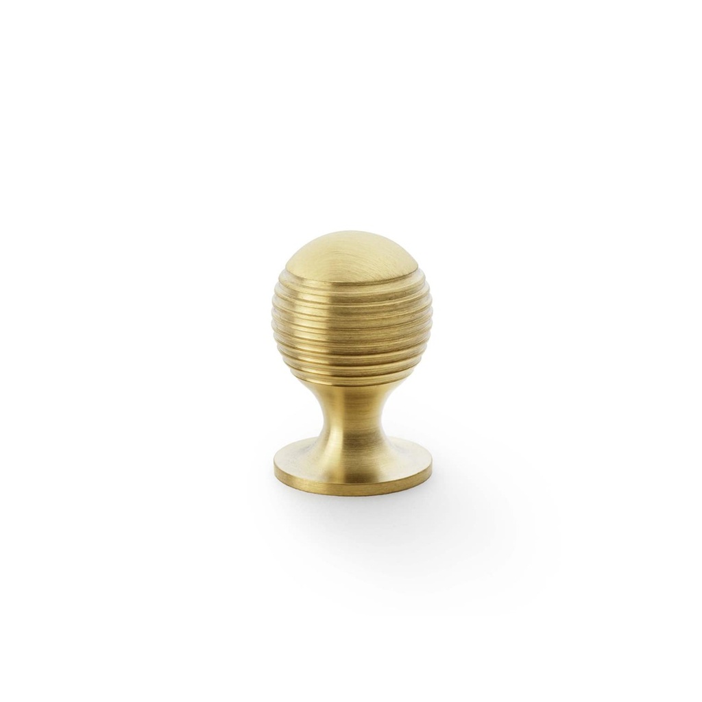 Alexander & Wilks Caesar Cupboard Knob On Round Rose - Satin Brass PVD - 25mm