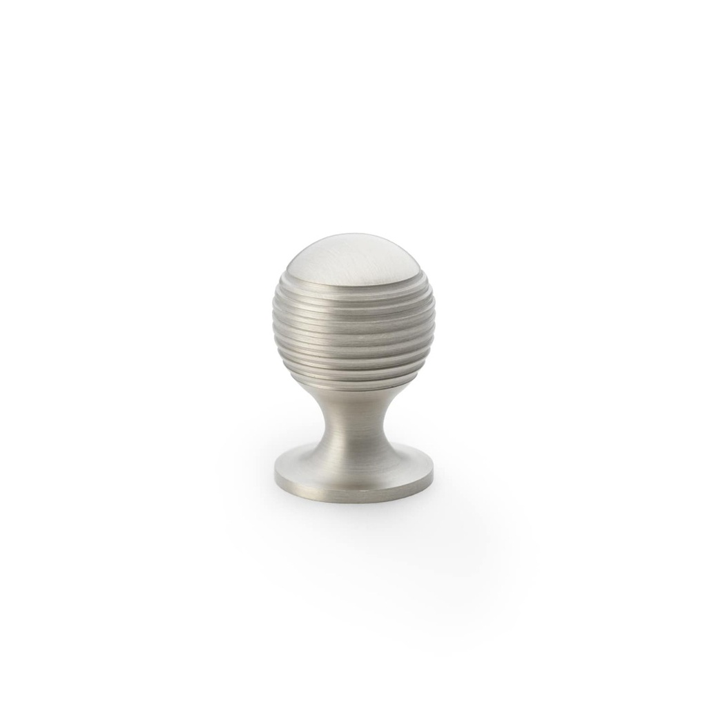 Alexander & Wilks Caesar Cupboard Knob On Round Rose - Satin Nickel - 25mm