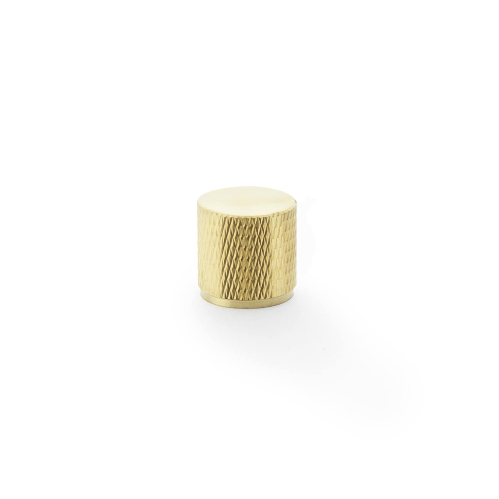 Alexander & Wilks Brunel Knurled Cylinder Cupboard Knob - Satin Brass PVD - 20mm