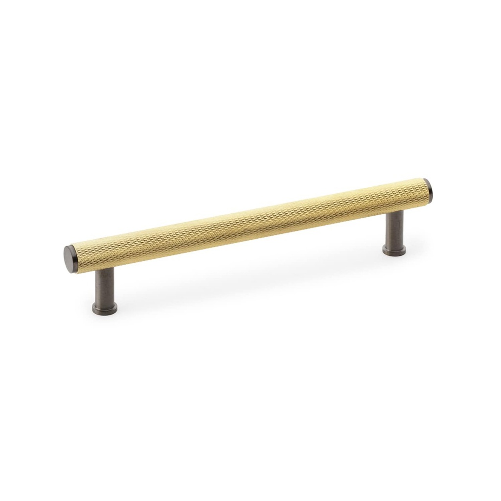 Alexander & Wilks - Knurled T-bar Cabinet Pull 160mm c/c Satin Brass / Dark Bronze PVD