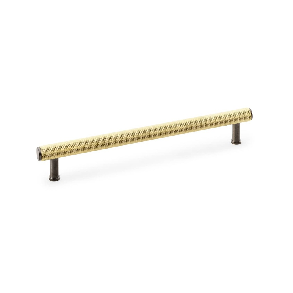 Alexander & Wilks - Knurled T-bar Cabinet Pull 224mm c/c Satin Brass / Dark Bronze PVD