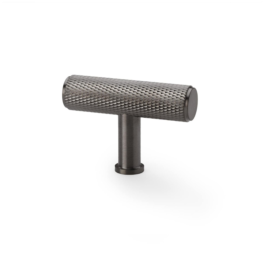 Alexander & Wilks Crispin Knurled T-bar Cupboard Knob - Dark Bronze PVD