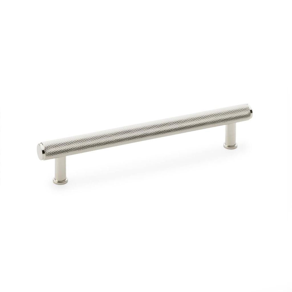 Alexander & Wilks Crispin Knurled T-bar Cupboard Pull Handle - Polished Nickel - Centres 160mm