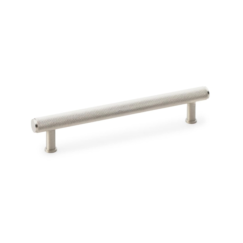 Alexander & Wilks Crispin Knurled T-bar Cupboard Pull Handle - Satin Nickel - Centres 160mm