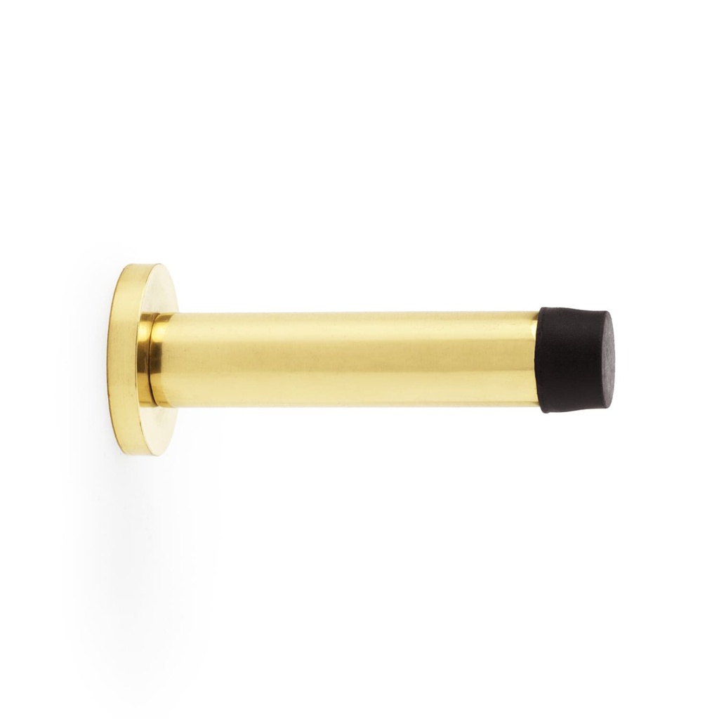 Alexander & Wilks Cylinder Projection Door Stop On Rose - Polished Brass Lacquered