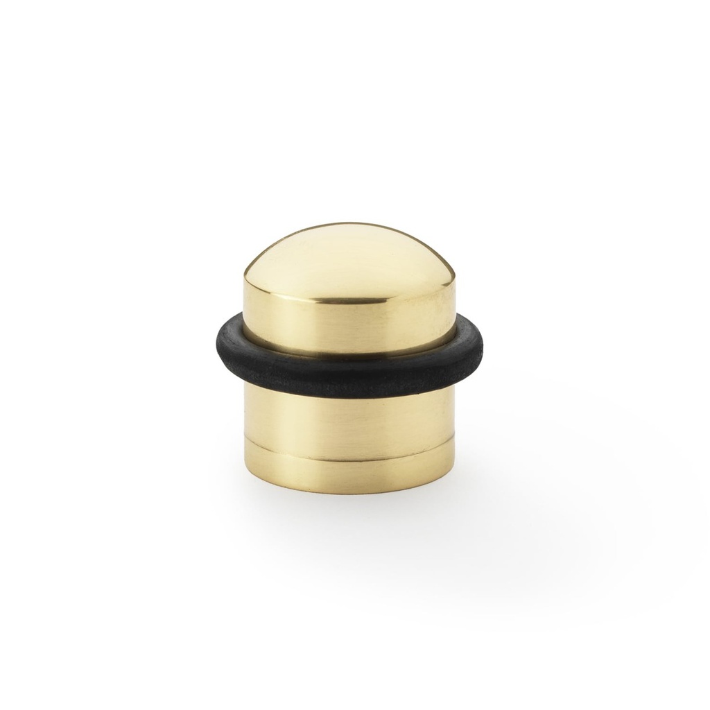 Alexander & Wilks Dome Top Floor Mounted Door Stop - Polished Brass