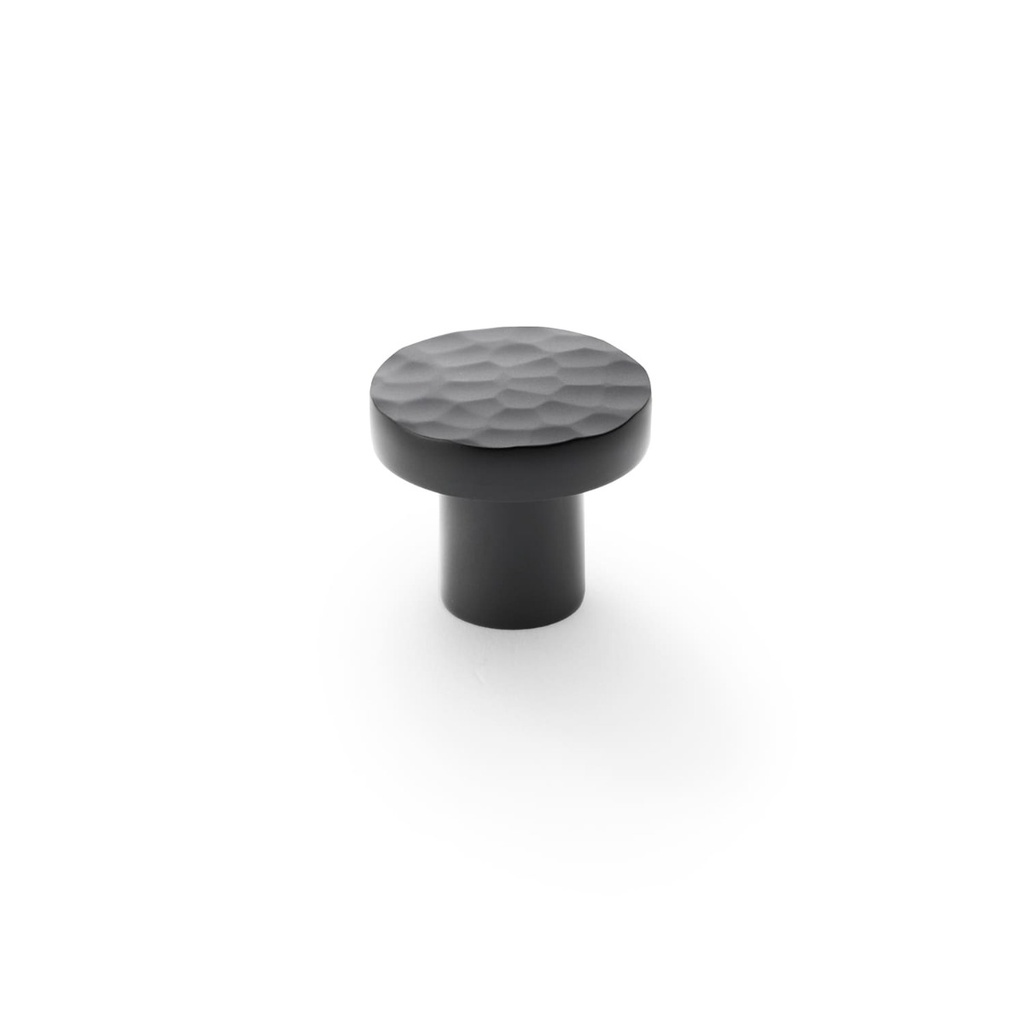 Alexander & Wilks Hanover Hammered Cupboard Knob - Black - 30mm