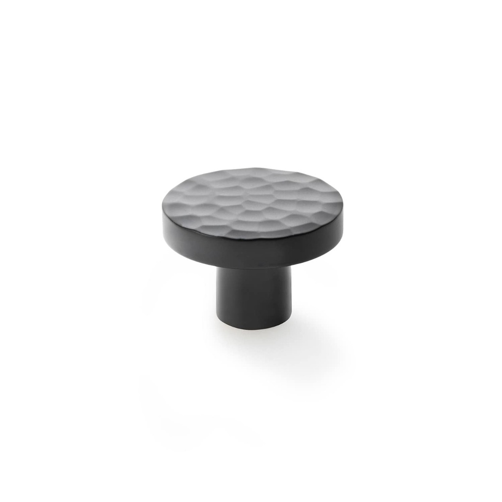 Alexander & Wilks Hanover Hammered Cupboard Knob - Black - 38mm