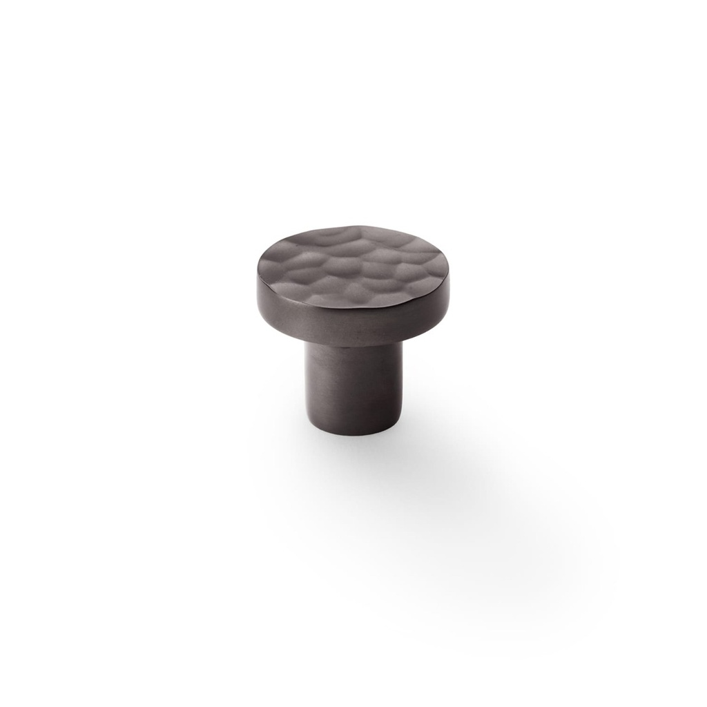 Alexander & Wilks Hanover Hammered Cupboard Knob - Dark Bronze - 30mm