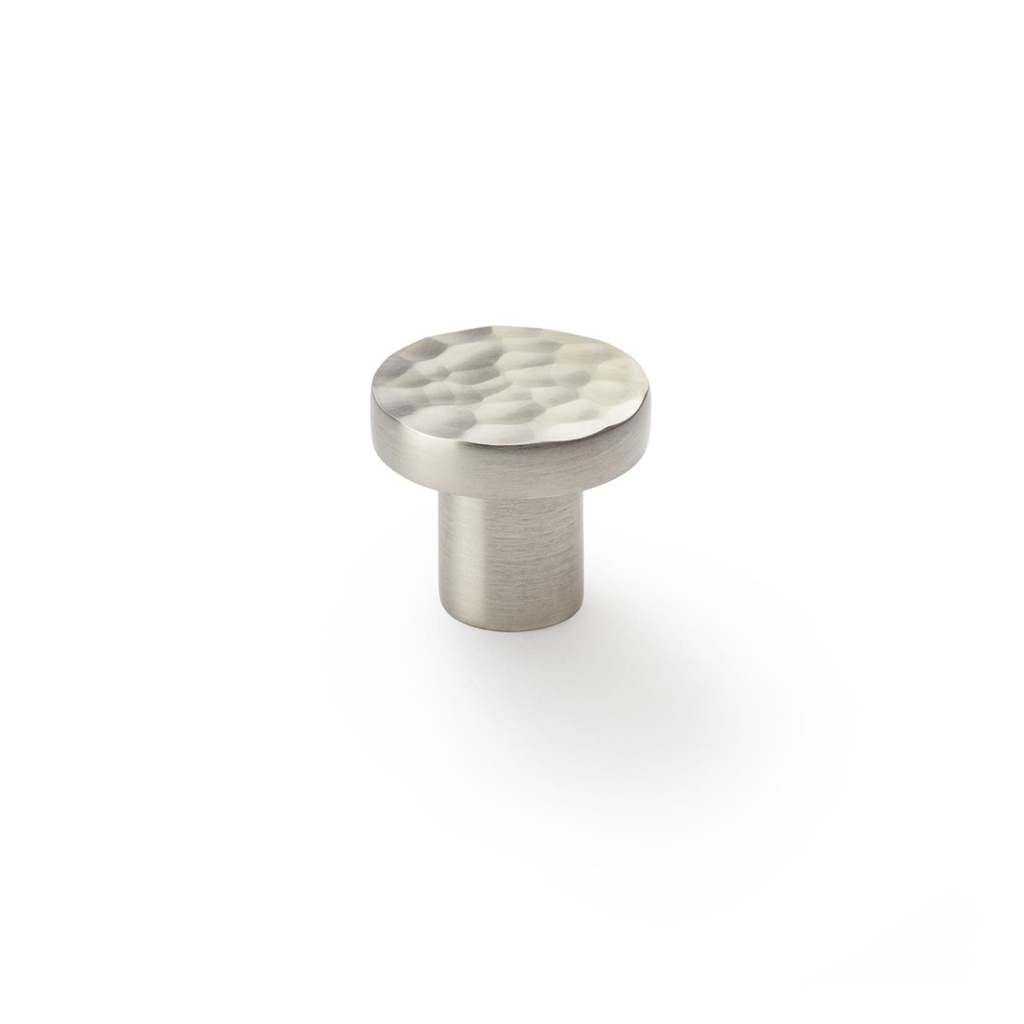 Alexander & Wilks Hanover Hammered Cupboard Knob - Satin Nickel - 30mm