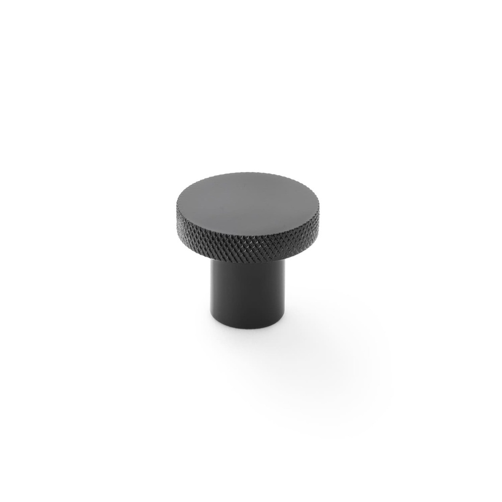 Alexander & Wilks Hanover Knurled Circular Cupboard Knob - Black - 30mm