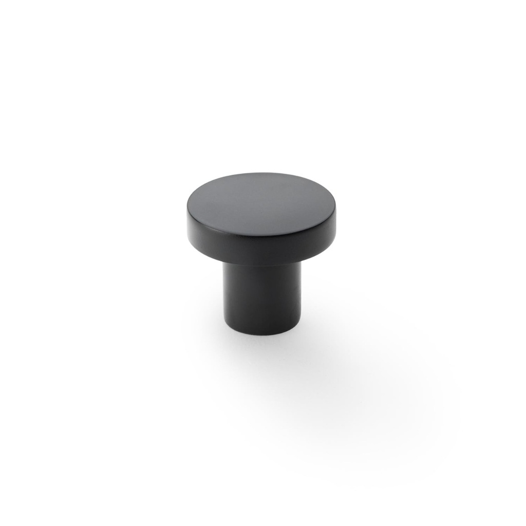 Alexander & Wilks Hanover Plain Cupboard Knob - Black - Knob 30mm