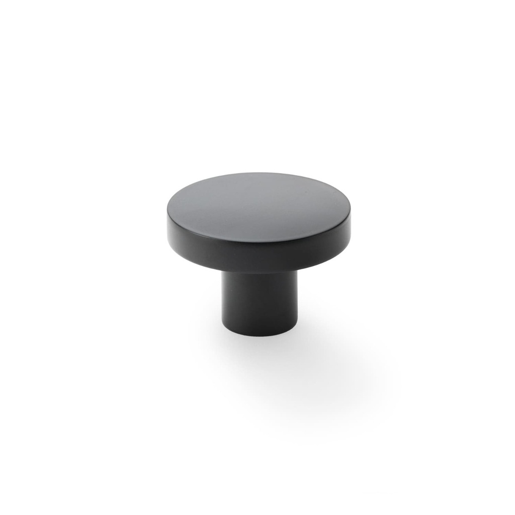 Alexander & Wilks Hanover Plain Cupboard Knob - Black - Knob 38mm