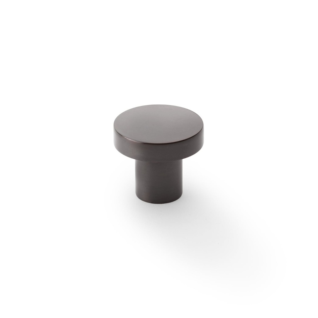 Alexander & Wilks Hanover Plain Cupboard Knob - Dark Bronze - Knob 30mm