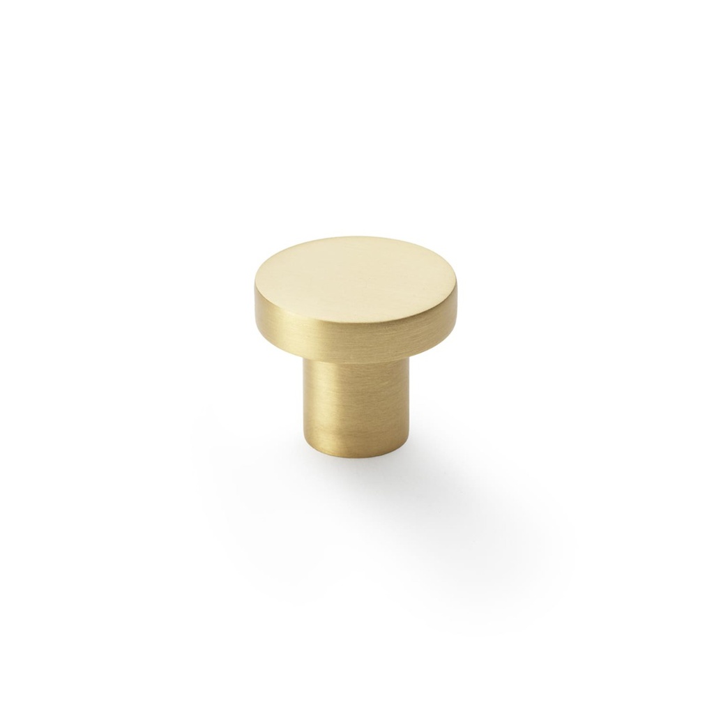 Alexander & Wilks Hanover Plain Cupboard Knob - Satin Brass - Knob 30mm