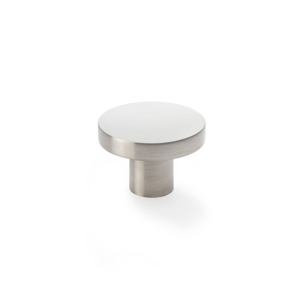 Alexander & Wilks Hanover Plain Cupboard Knob - Satin Nickel - Knob 38mm