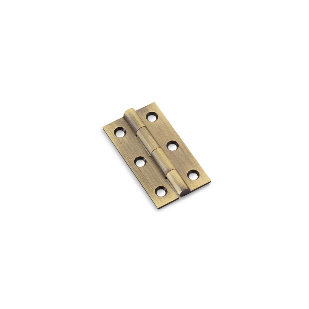 Alexander & Wilks Heavy Pattern Solid Brass Cabinet Butt Hinge - Antique Brass - 2"